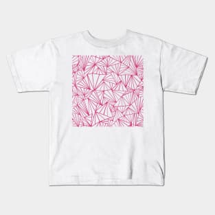 Abstract Fan Hot Pink Kids T-Shirt